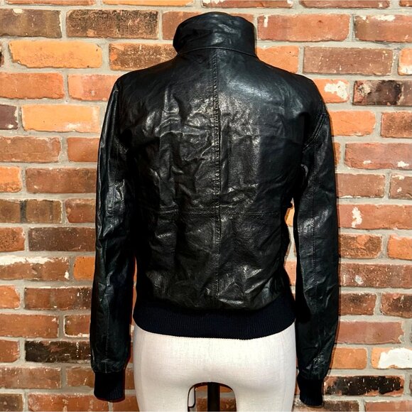 Theory Black Belair Leather Bomber Jacket Size Small - Picture 5 of 9